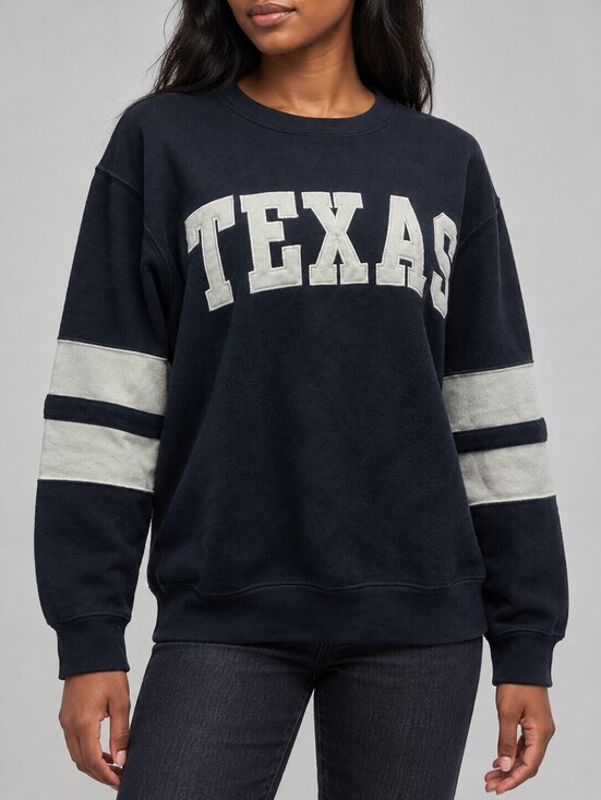 new york popular Tops - New York Popular S TEXAS Navy Womens Sweatshirt Preppy